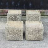 A set of four Cotswold stone garden planters