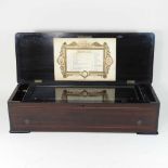 A 19th century rosewood and inlaid Swiss music box