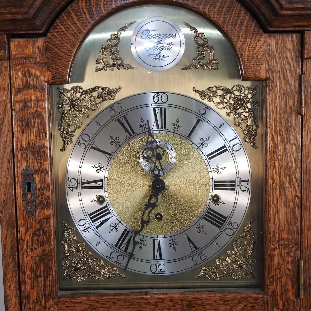 A modern bespoke made oak cased longcase clock - Image 3 of 9