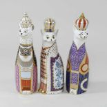 Three Royal Crown Derby 'Royal Cats' figures