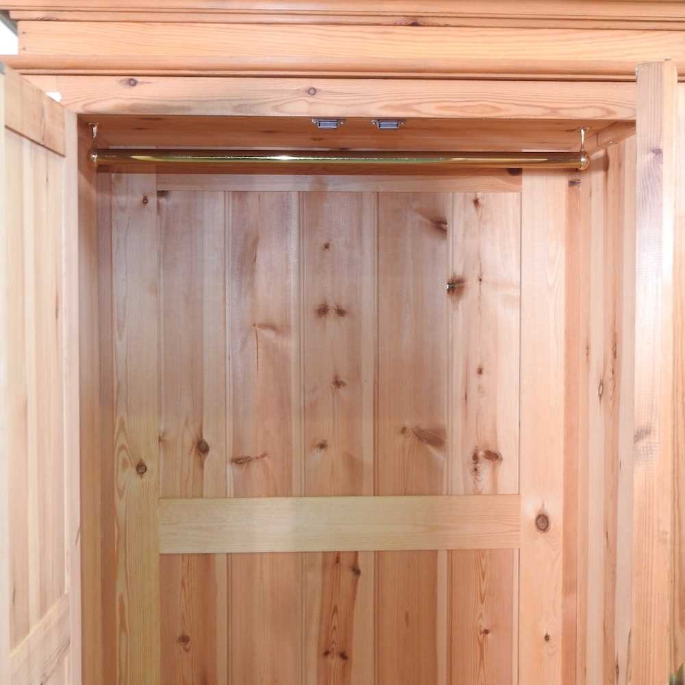 A modern pine double wardrobe, - Image 4 of 7