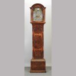 A 19th century burr walnut cased longcase clock