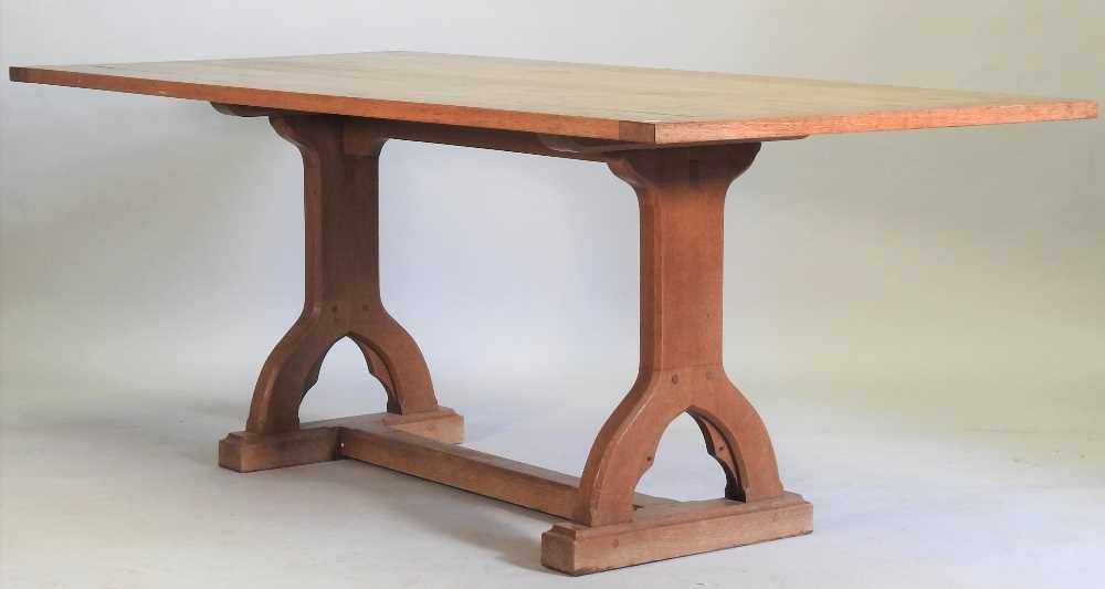 An early 20th century oak refectory table - Image 3 of 8