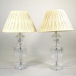 A pair of large Christopher Wray glass table lamps