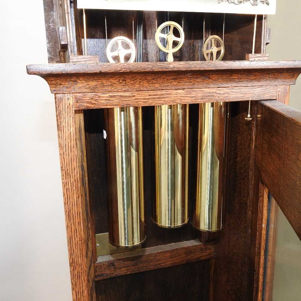 A modern bespoke made oak cased longcase clock - Image 6 of 9