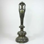 A late 19th century heavy brass table lamp