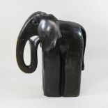 A hardstone carved figure of an elephant