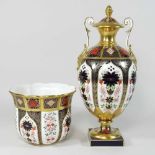 A Royal Crown Derby 'Old Imari' pattern porcelain urn and cover