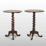 A near pair of Victorian mahogany occasional tables