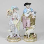 A pair of 19th century Meissen porcelain figures
