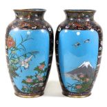 A pair Japanese cloisonné vases