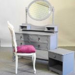 A grey painted dressing table