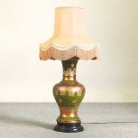 A large toleware style table lamp