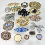 A collection of Victorian and later brooches