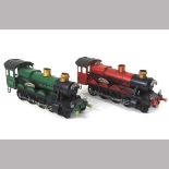 Two painted model steam trains