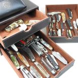 A collection of fourty-four pen knives