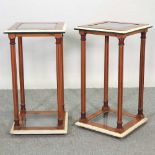 A pair of modern painted occasional tables