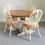 A set of four painted chairs