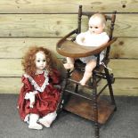 An early 20th century toy metamorphic high chair