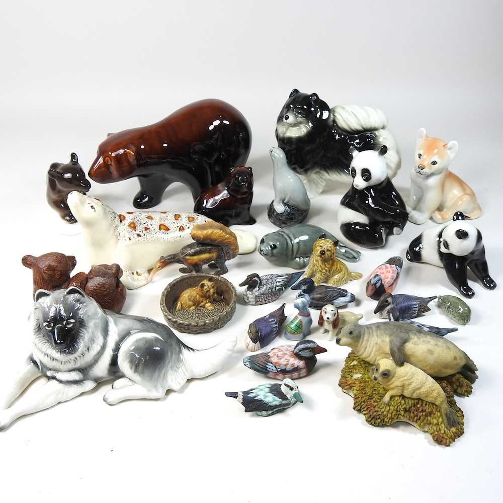 A collection of porcelain animal figures
