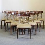 A set of ten 19th century simulated rosewood dining chairs