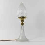 A cut glass table lamp