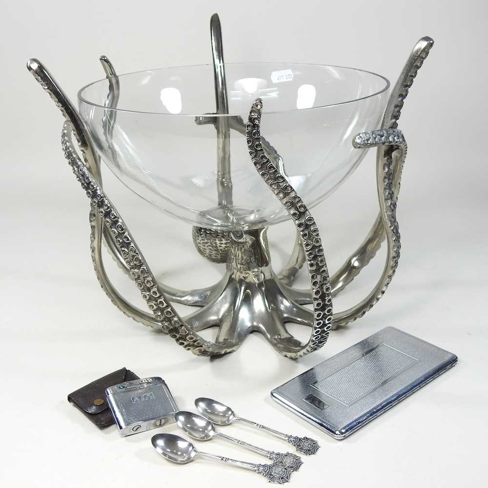 A metal and glass centrepiece