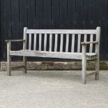 A teak garden bench