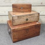 A Regency boxwood strung mahogany box