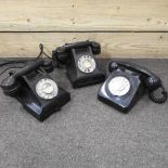 A vintage bakelite telephone