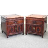 A pair of Chinese bedside cabinets