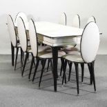 A 1950's Italian padded vinyl dining set