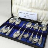 A matched set of 19th century silver teaspoons