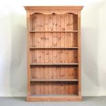A modern pine open bookcase
