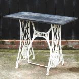 A Singer sewing machine table