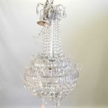 A cut glass chandelier