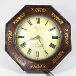 A 19th century rosewood and cut brass postman's alarm