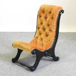 A Victorian slipper chair