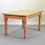 A pine dining table