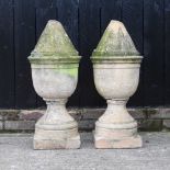 A pair of 19th century terracotta garden markers