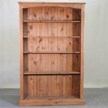 A pine open bookcase