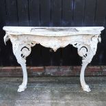 A white painted cast iron console table