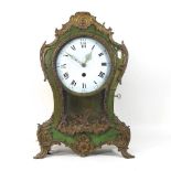 A large 19th century French brass mounted bracket clock
