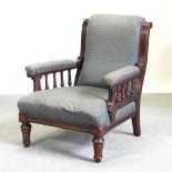 A Victorian upholstered armchair