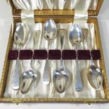 A matched set of six silver teaspoons