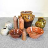 A collection of pottery to include slipware