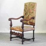 A 19th century throne chair