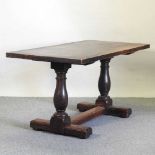 An early 20th century oak refectory dining table