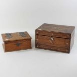 A Victorian rosewood and mother of pearl inlaid vanity case