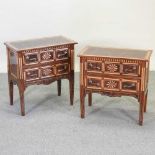 A near pair of continental marquetry chests